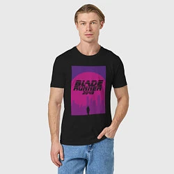 Футболка хлопковая мужская Blade Runner 2049: Purple, цвет: черный — фото 2