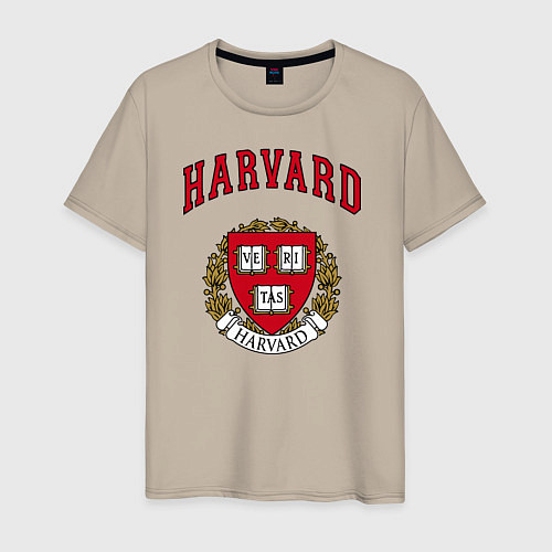 Мужская футболка Harvard university / Миндальный – фото 1