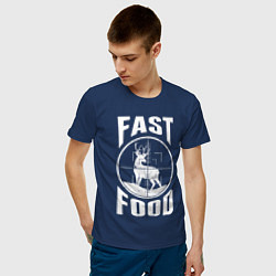 Футболка хлопковая мужская FAST FOOD олень в прицеле, цвет: тёмно-синий — фото 2