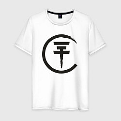Футболка хлопковая мужская Tokio Hotel: Black Symbol, цвет: белый