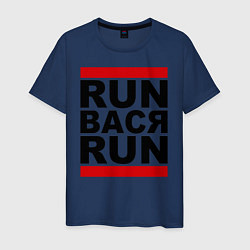 Футболка хлопковая мужская Run Вася Run, цвет: тёмно-синий
