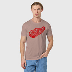 Футболка хлопковая мужская Detroit Red Wings: Pavel Datsyuk, цвет: пыльно-розовый — фото 2
