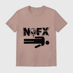 Футболка хлопковая мужская NOFX crushman, цвет: пыльно-розовый