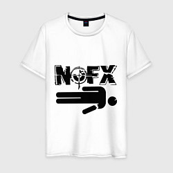 Футболка хлопковая мужская NOFX crushman, цвет: белый