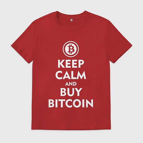 Мужская футболка Keep Calm & Buy Bitcoin / Красный – фото 1