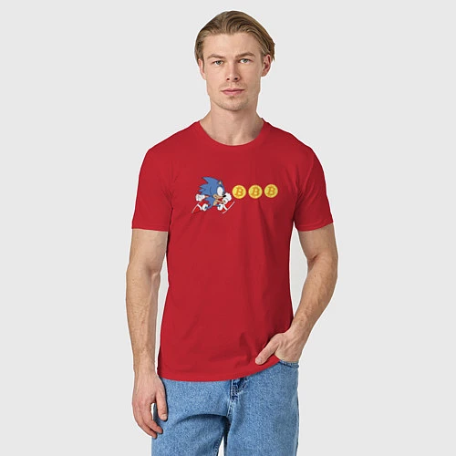 Мужская футболка Монетный Соник / Красный – фото 3