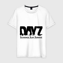 Футболка хлопковая мужская DayZ: Slay Survive, цвет: белый