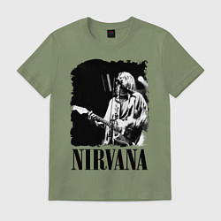 Футболка хлопковая мужская Black Nirvana, цвет: авокадо
