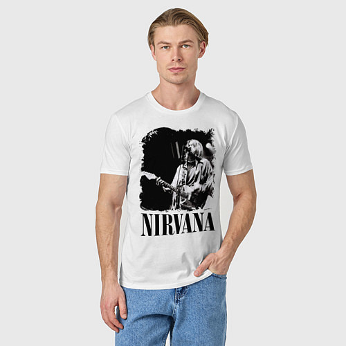 Мужская футболка Black Nirvana / Белый – фото 3