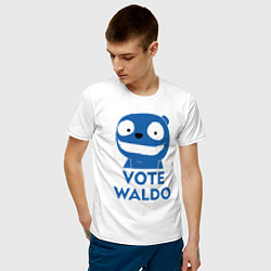 Футболка хлопковая мужская Vote Waldo, цвет: белый — фото 2