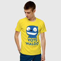 Футболка хлопковая мужская Vote Waldo цвета желтый — фото 2