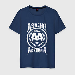 Футболка хлопковая мужская Asking Alexandria XXVIII цвета тёмно-синий — фото 1