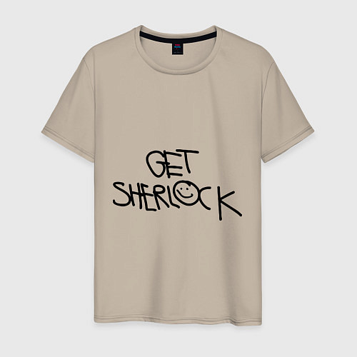 Мужская футболка Get sherlock / Миндальный – фото 1