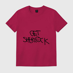 Футболка хлопковая мужская Get sherlock, цвет: маджента