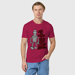 Футболка хлопковая мужская Бэндер: кто вы такие?, цвет: маджента — фото 2