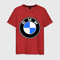 Футболка хлопковая мужская Logo BMW, цвет: красный