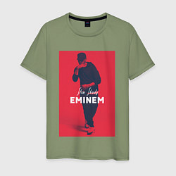 Футболка хлопковая мужская Slim Shady: Eminem, цвет: авокадо