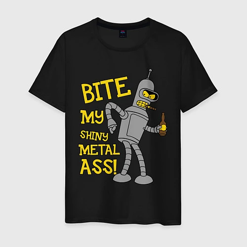 Мужская футболка Bite my shunny metal ass / Черный – фото 1