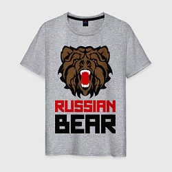 Футболка хлопковая мужская Russian Bear, цвет: меланж