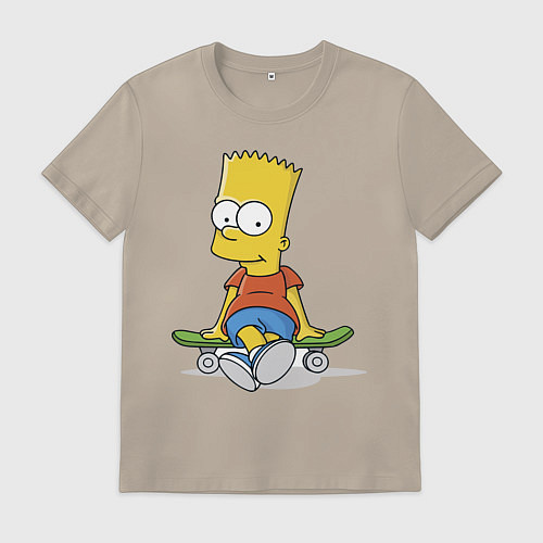 Мужская футболка Барт на скейте / Миндальный – фото 1