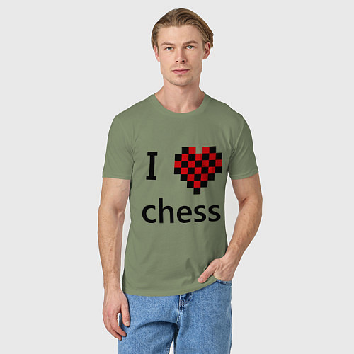 Мужская футболка I love chess / Авокадо – фото 3