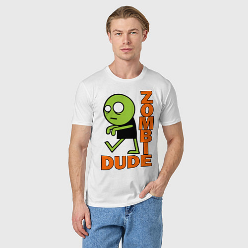 Мужская футболка Zombie dude / Белый – фото 3