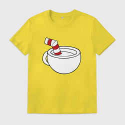 Футболка хлопковая мужская Red Cuphead, цвет: желтый