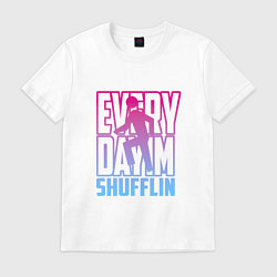 Футболка хлопковая мужская Everyday I'm shuffling, цвет: белый