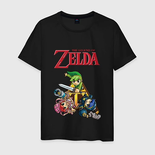 Мужская футболка Zelda: Tri force heroes / Черный – фото 1