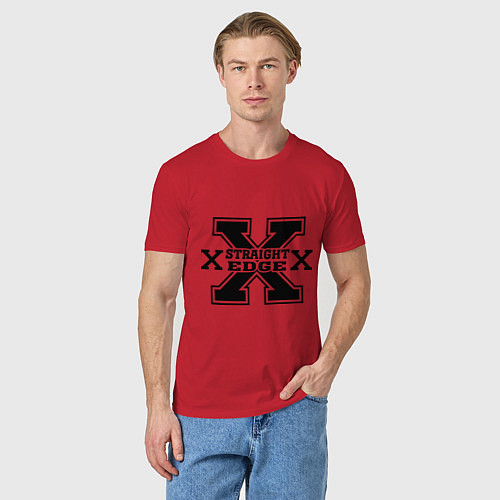 Мужская футболка SXe: Streght edge / Красный – фото 3
