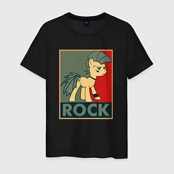 Футболка хлопковая мужская Rock Pony, цвет: черный