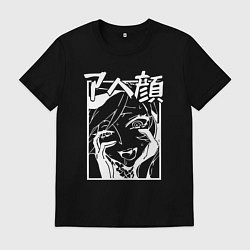 Футболка хлопковая мужская Ahegao Black, цвет: черный