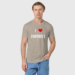 Футболка хлопковая мужская I love Fortnite, цвет: миндальный — фото 2