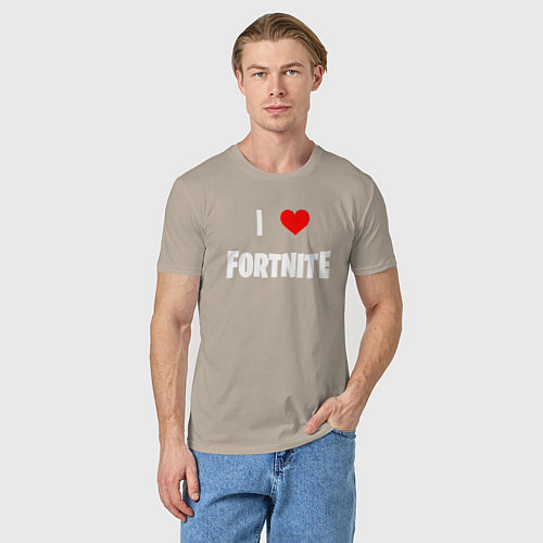 Мужская футболка I love Fortnite / Миндальный – фото 3