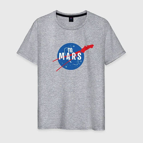 Мужская футболка Elon Musk: To Mars / Меланж – фото 1