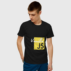 Футболка хлопковая мужская Vanilla JS цвета черный — фото 2