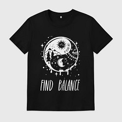 Футболка хлопковая мужская Find Balance, цвет: черный