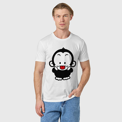 Мужская футболка Веселая обезьянка / Белый – фото 3