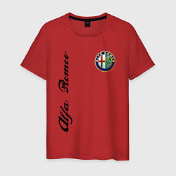 Футболка хлопковая мужская Alfa Romeo Automobiles S p A, цвет: красный