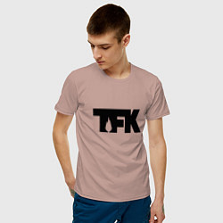 Футболка хлопковая мужская TFK: Black Logo, цвет: пыльно-розовый — фото 2