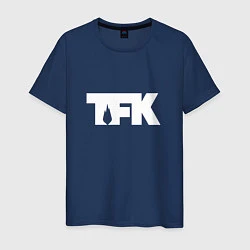 Футболка хлопковая мужская TFK: White Logo, цвет: тёмно-синий