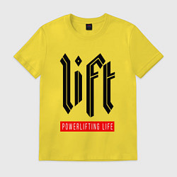 Футболка хлопковая мужская Lift - Powerlifting generation, цвет: желтый