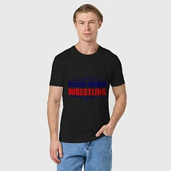 Футболка хлопковая мужская Greco-roman wrestling stars, цвет: черный — фото 2