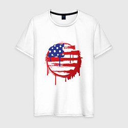Футболка хлопковая мужская Кровавая Америка, цвет: белый