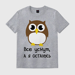 Футболка хлопковая мужская Все уснут, а я останусь, цвет: меланж
