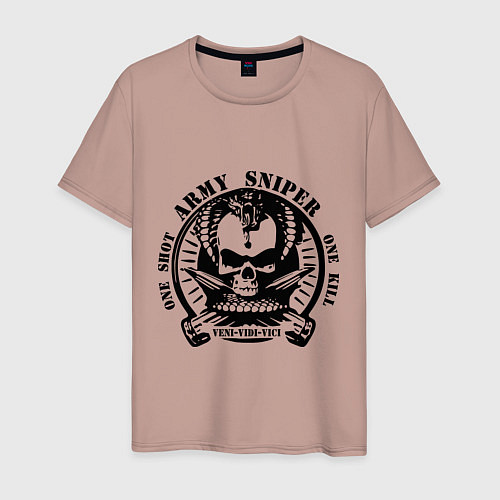 Мужская футболка Армейский снайпер / Пыльно-розовый – фото 1