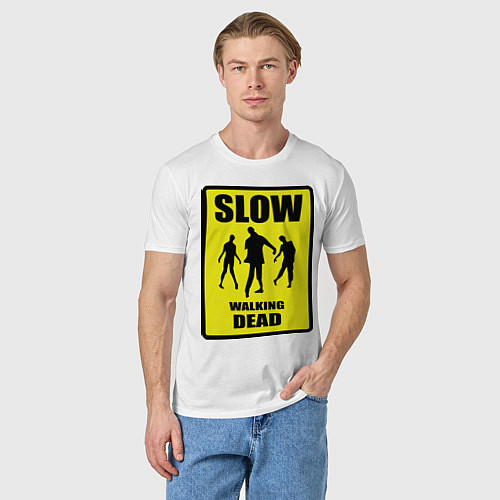 Мужская футболка Slow walking dead / Белый – фото 3