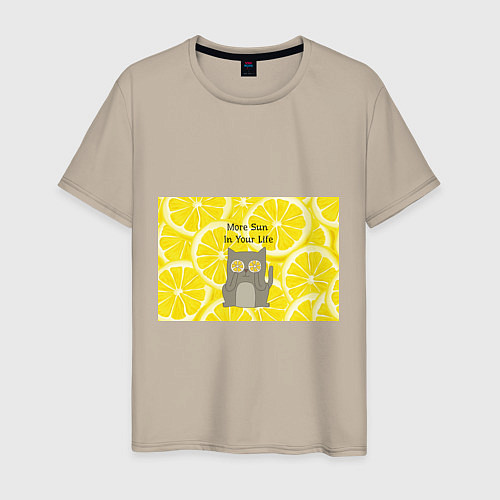 Мужская футболка More Sun In Your Life / Миндальный – фото 1