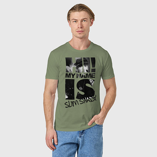 Мужская футболка My name is slim shady / Авокадо – фото 3