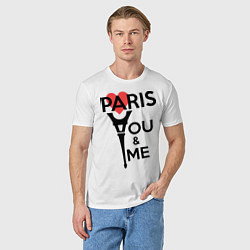 Футболка хлопковая мужская Paris: You & me, цвет: белый — фото 2